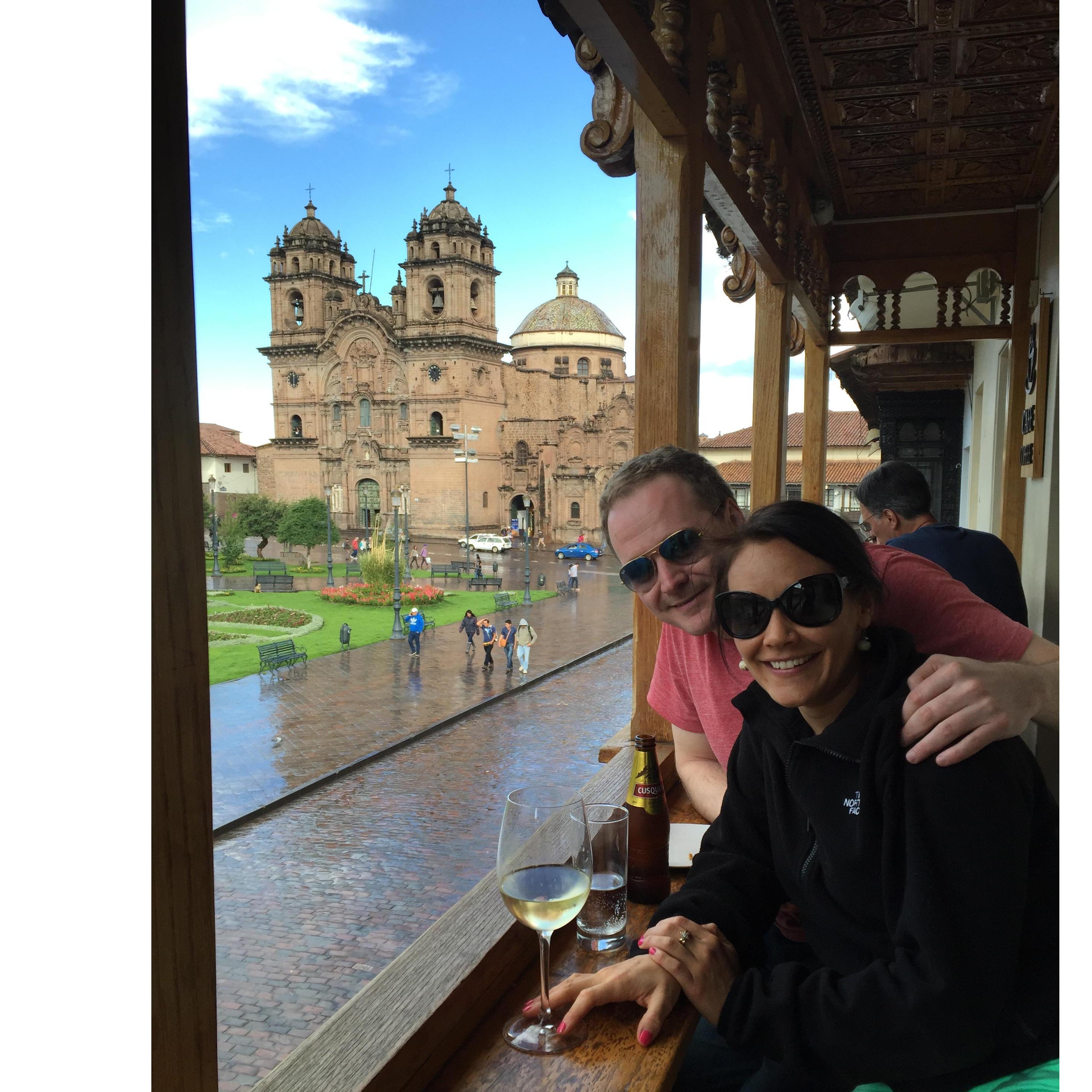 Where we took our first international trip together in Cusco, Peru.