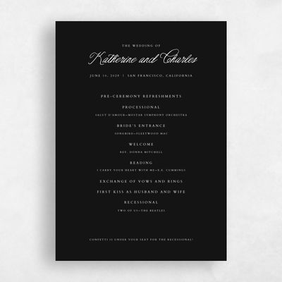 Black Wedding Program - Devan