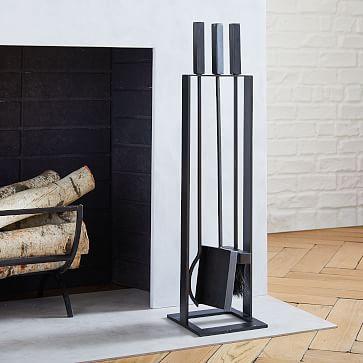 Industrial Fireplace Tools - Black