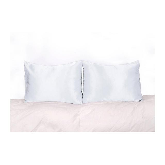 Standard 2pk 600 Thread Count Satin Solid Pillowcase Set True White - Morning Glamour