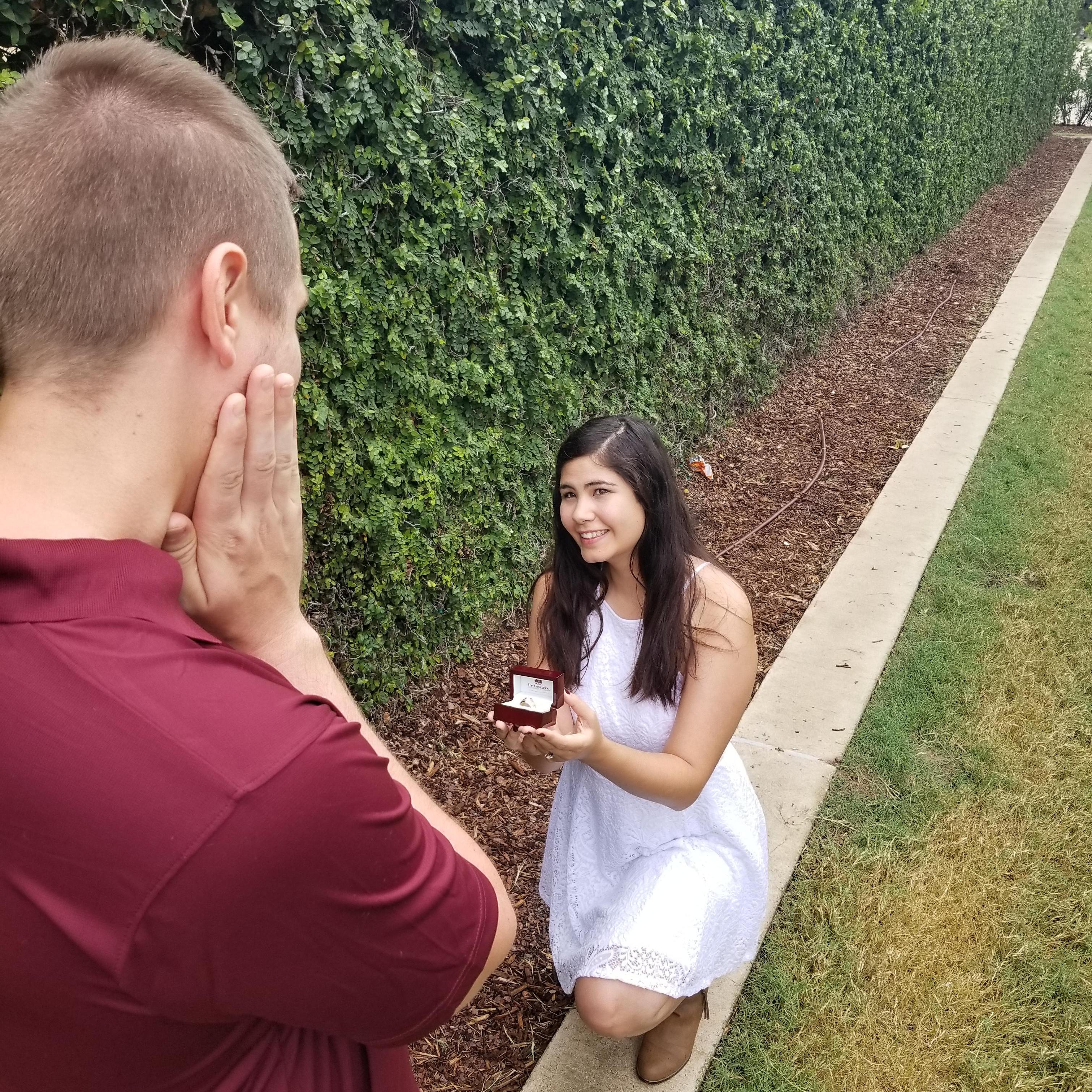 It was my turn to get down on one knee!