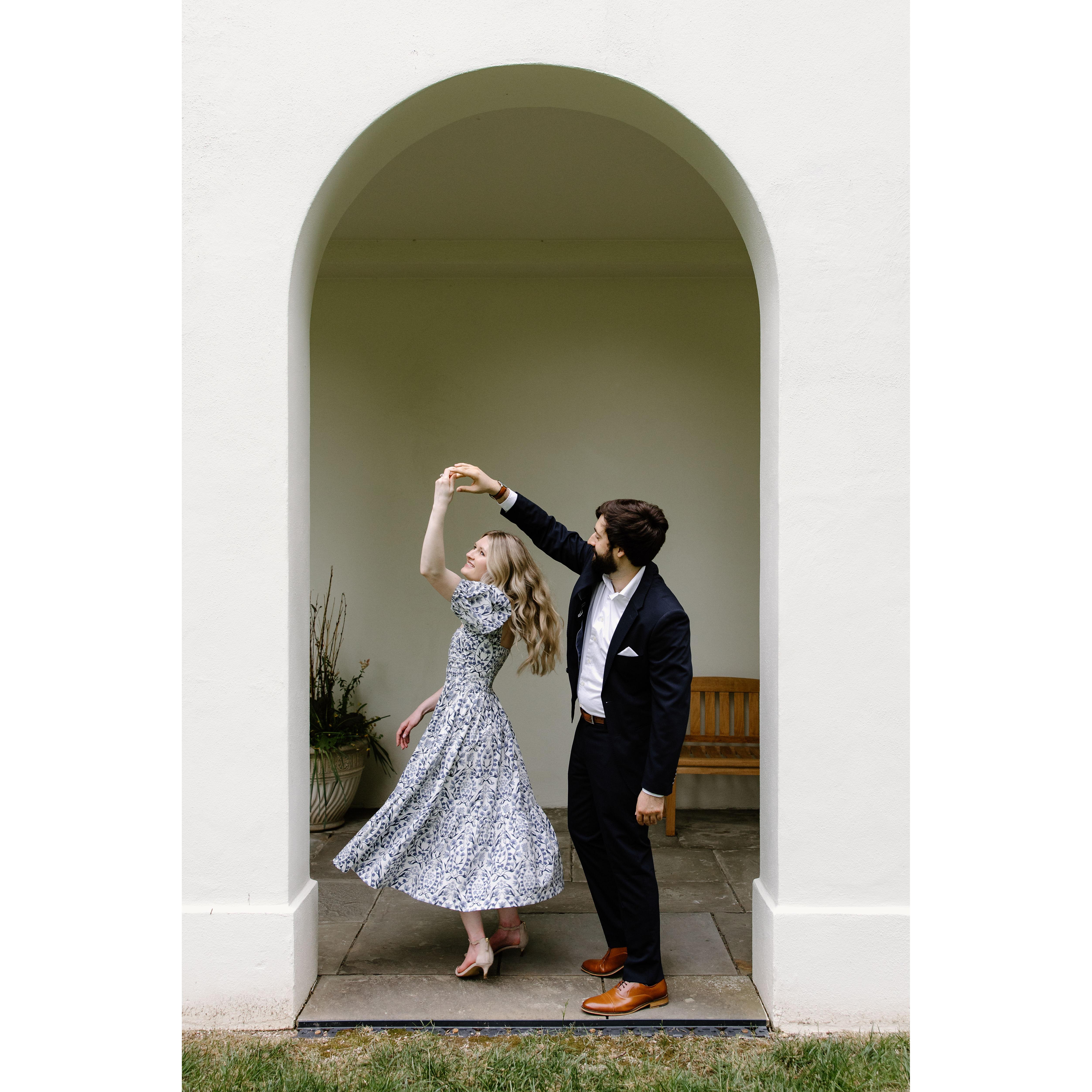 Our engagement photos at Newfields