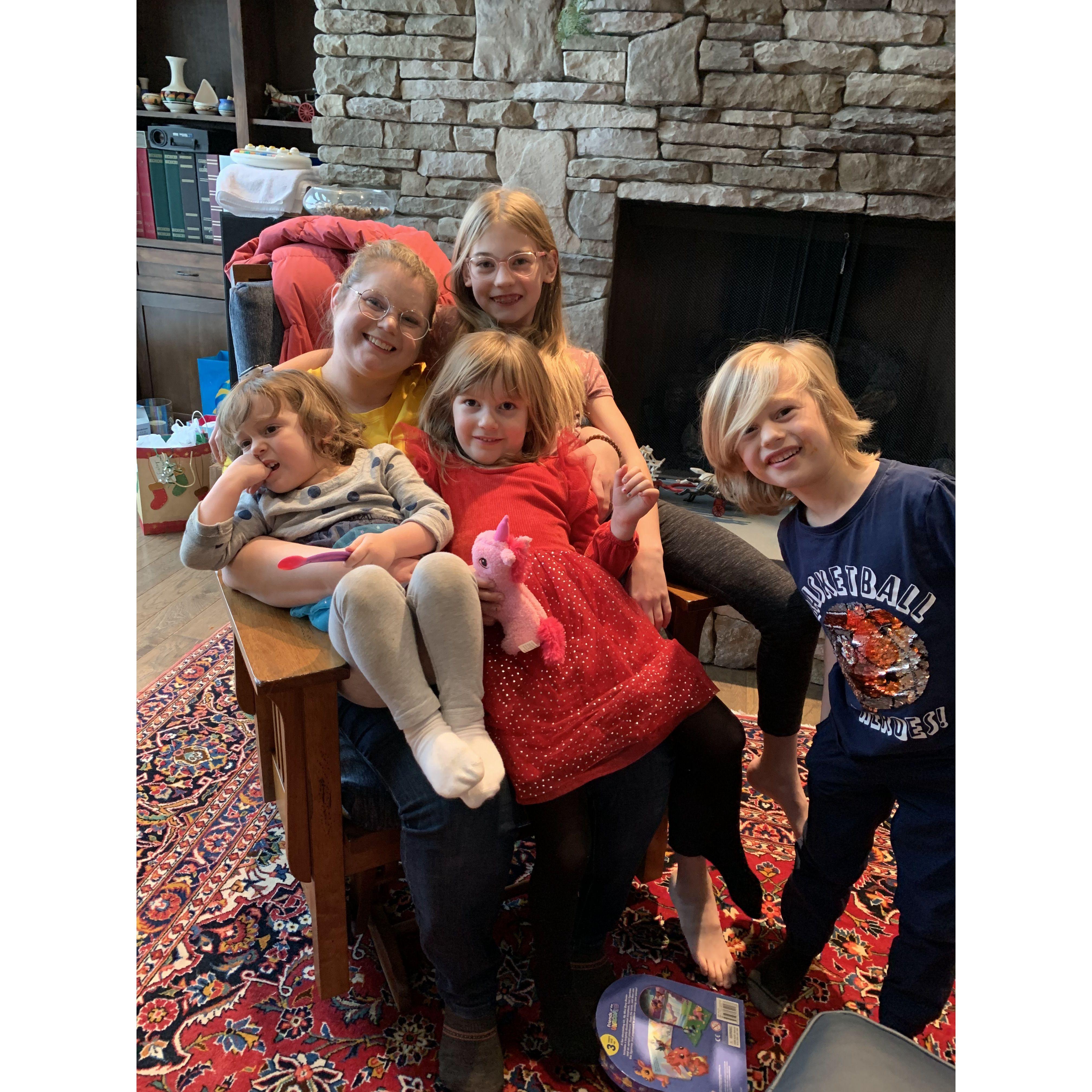 Celebrating the holidays with Jackie's family.