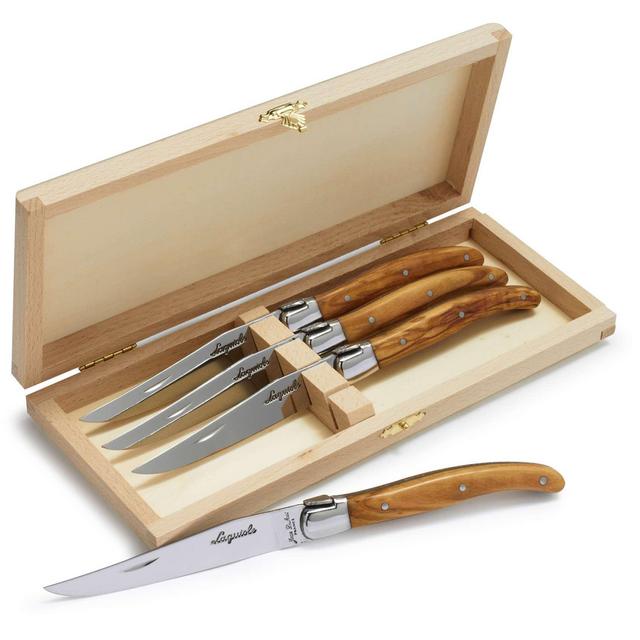 Dubost Laguiole Olivewood  Steak Knives, Set of 4