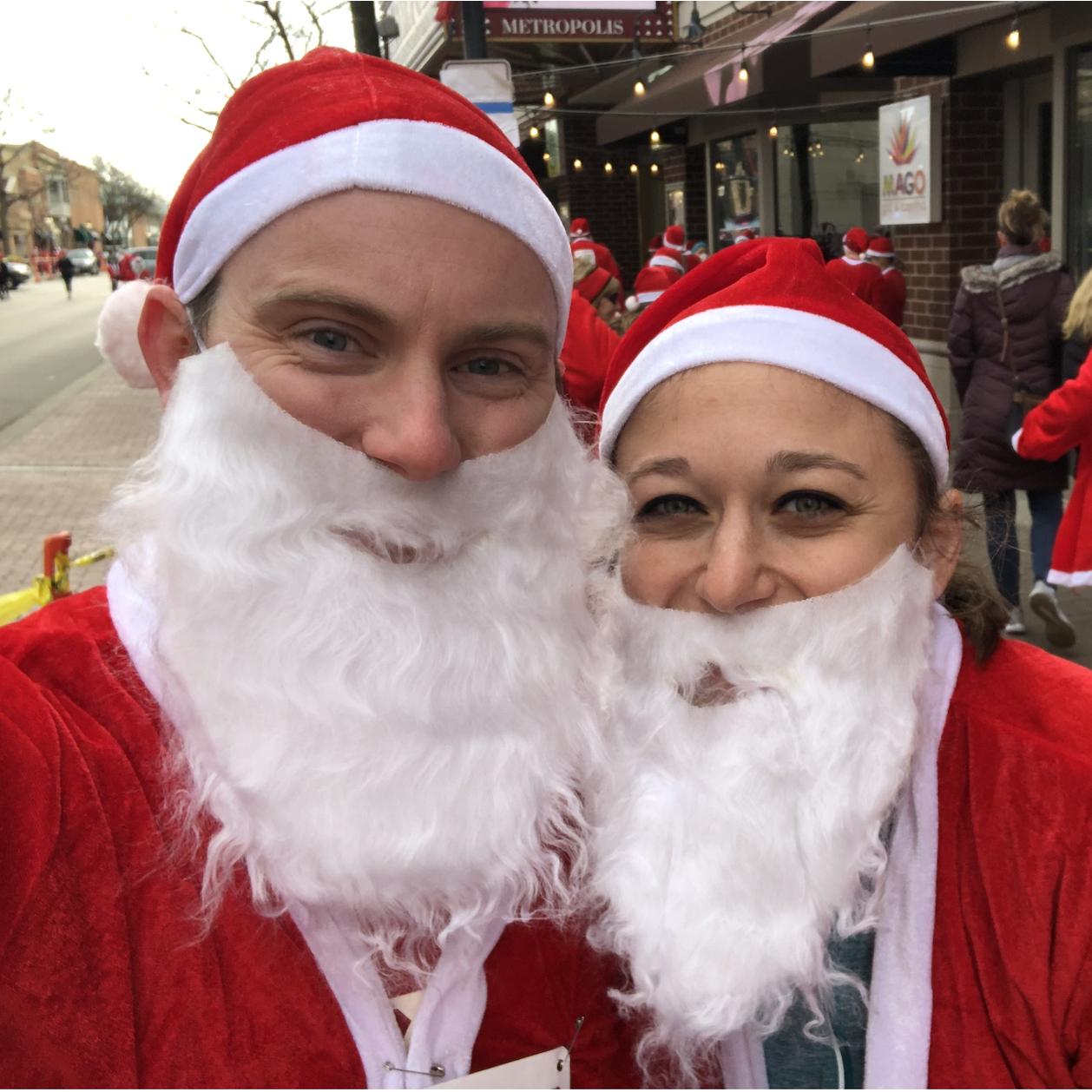 Ho! Ho! Ho! Looking jolly for the Santa run.