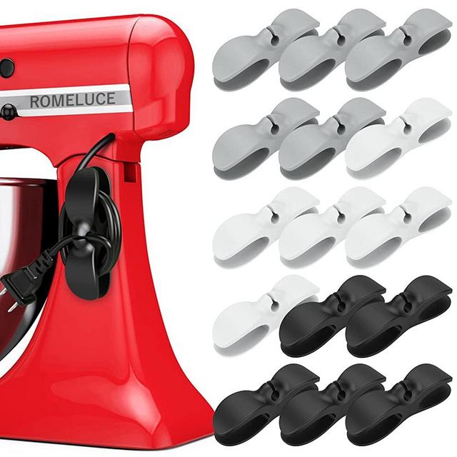 Cord Organizer for Kitchen Appliances,15PCS 3M Adhesive Cord Wrapper for Appliances, Power Cord Holder,Cable Organizer Stick Firmly for Mixer, Coffee Maker, Pressure Cooker, Air Fryer