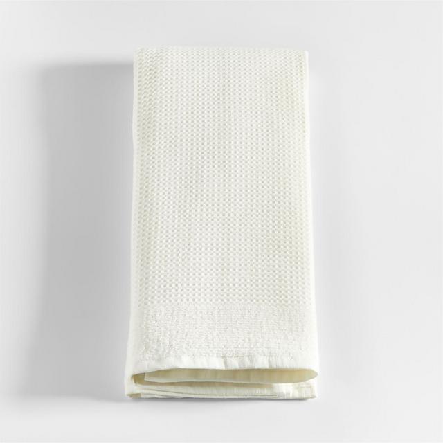 White Organic Waffle Hand Towel