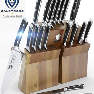 Dalstrong Knife Set Block - Gladiator Series Colossal Knife Set - German HC Steel - 18 Pc - Walnut Stand