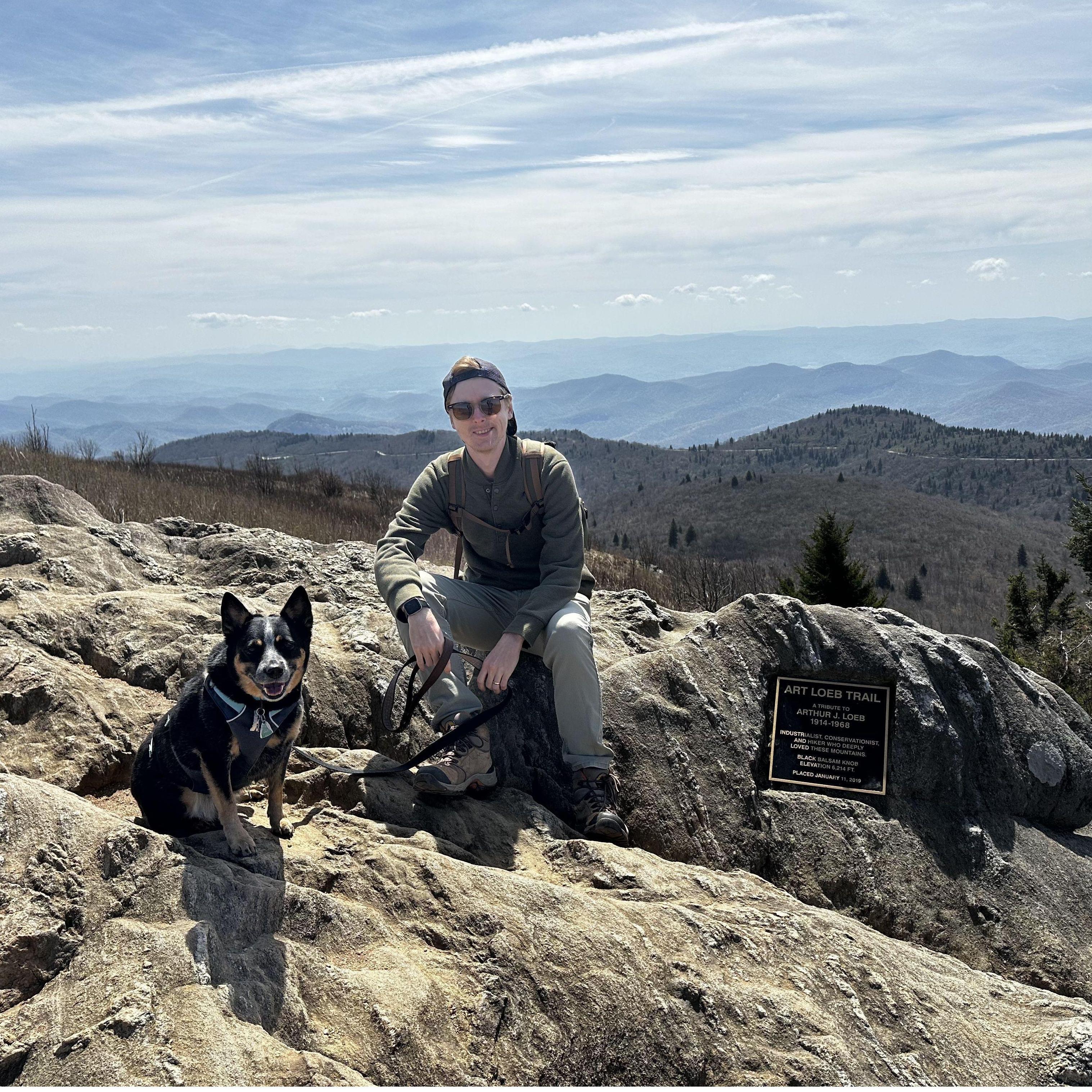 Kyle and Nico on top of Black Balsam Knob