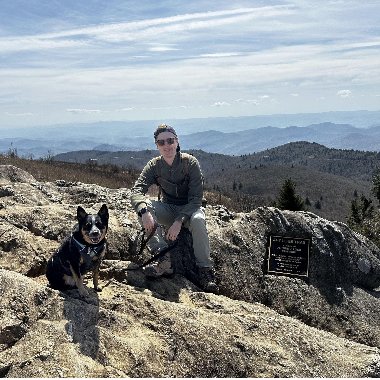 Kyle and Nico on top of Black Balsam Knob