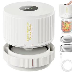 Electric Mason Jar Vacuum Sealer Kit for Wide Mouth and Regular Mouth Mason Jar - White