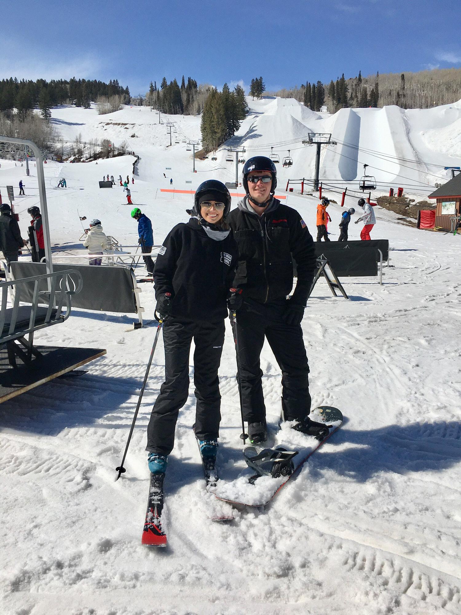 Our first trip to Aspen, CO and our first time to even ski or snowboard! Clanie spent most of the day on his ass!
