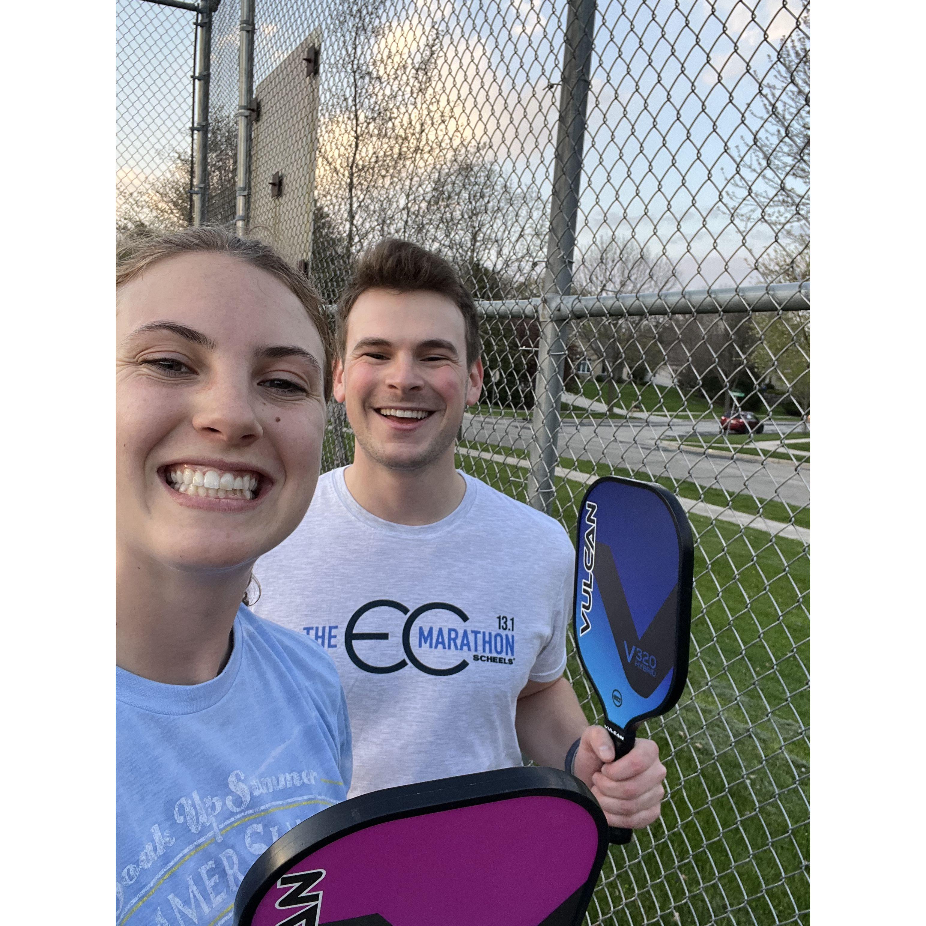 Lauren's tennis skills get a chance to shine when beating Cullen in pickleball.