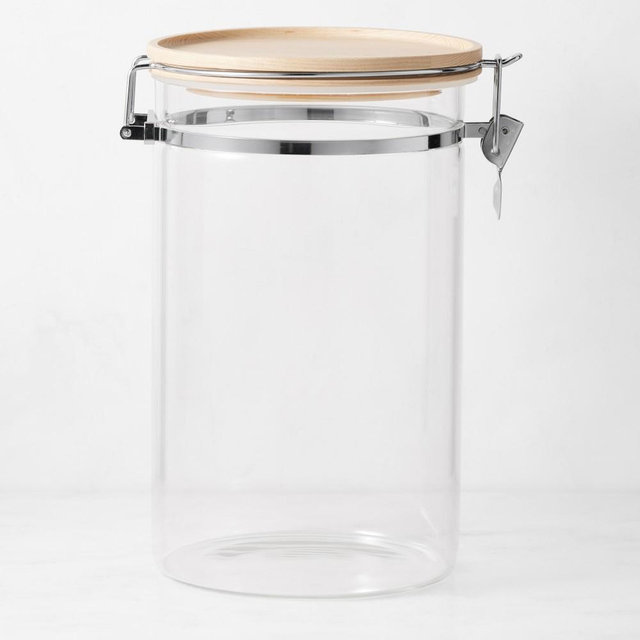 Hold Everything Stackable Glass Canister with Clamp, 10"