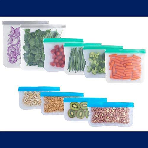 WE DONATE $1 PER ORDER TO OCEAN CLEAN-UP | Reusable Ziplock Bags | Reusable Storage Bags | 2 Gallon Bags | 4 Sandwich Bags | 4 Snack Bags | Kitchen Reusable Bags | Leak Proof | BPA Free