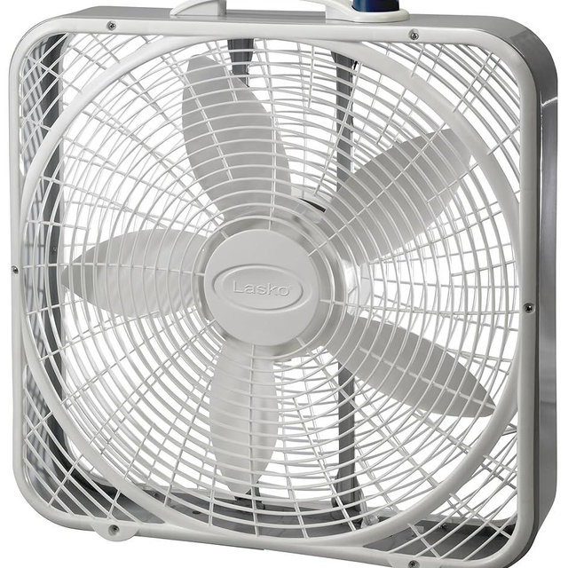 Lasko 20 Inch 3-Speed Energy Efficient Box Fan for Home, Bedroom, Office, Living Room, White, 3723