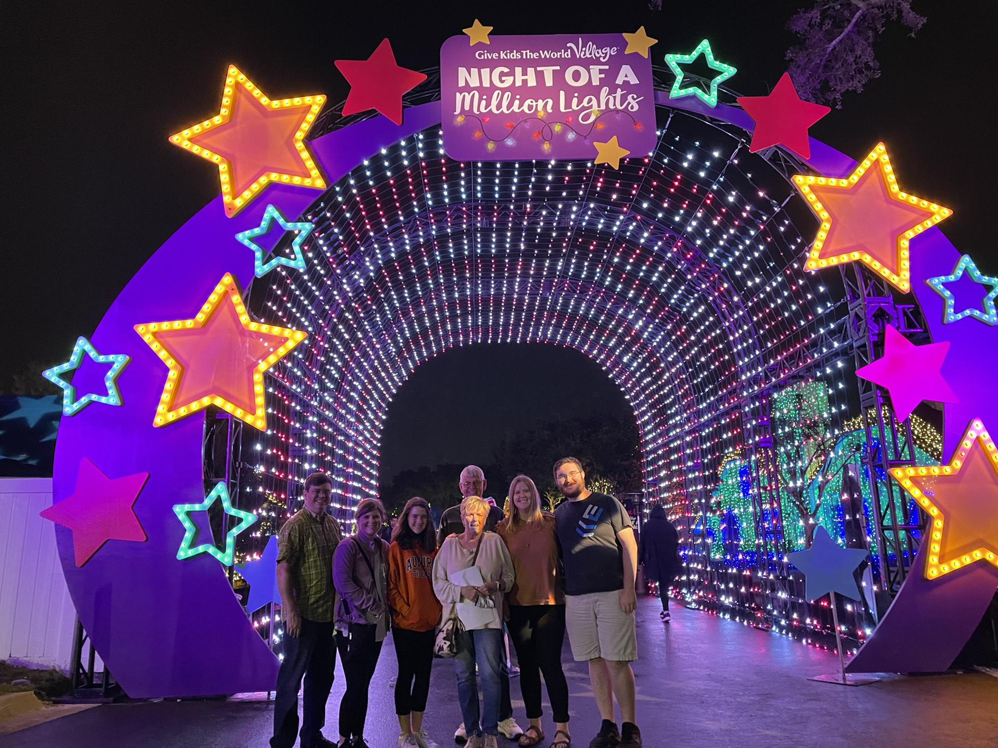 Give the Kids the World Night of a Million Lights with Ashleigh's family