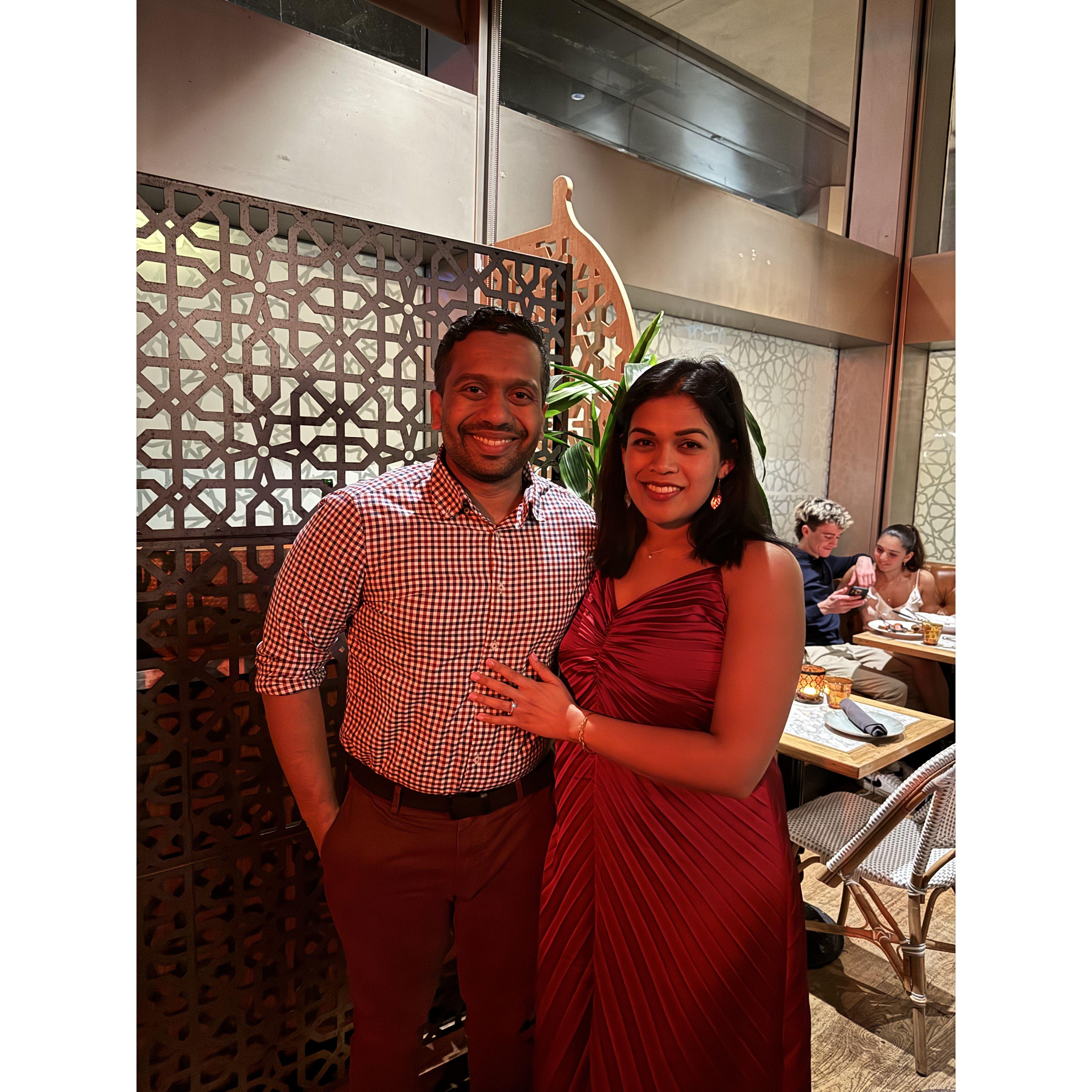 First date as an engaged couple