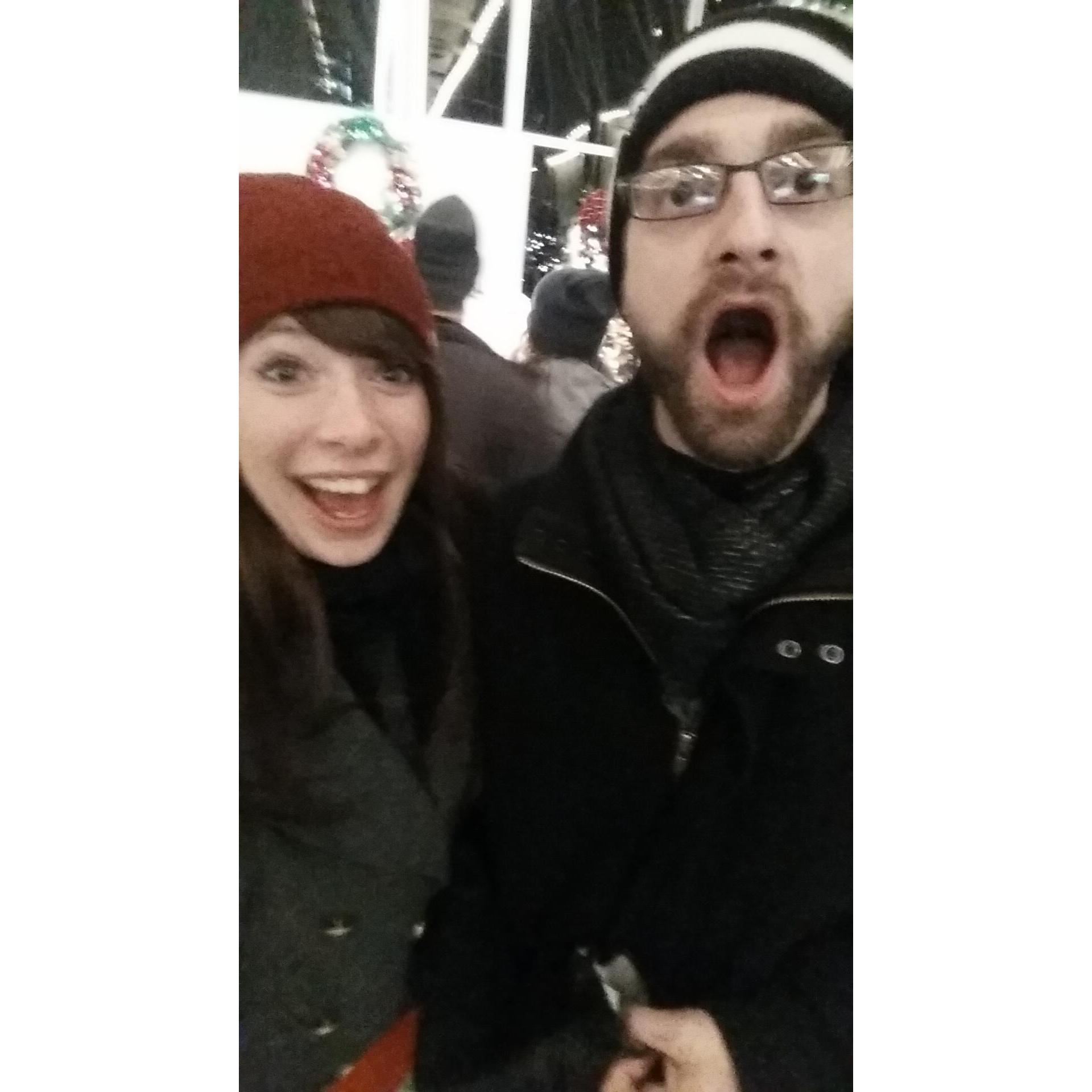 We might have been Christmas Caroling.