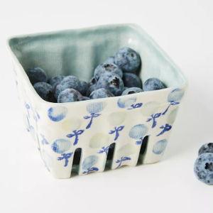 Floral Ceramic Berry Basket