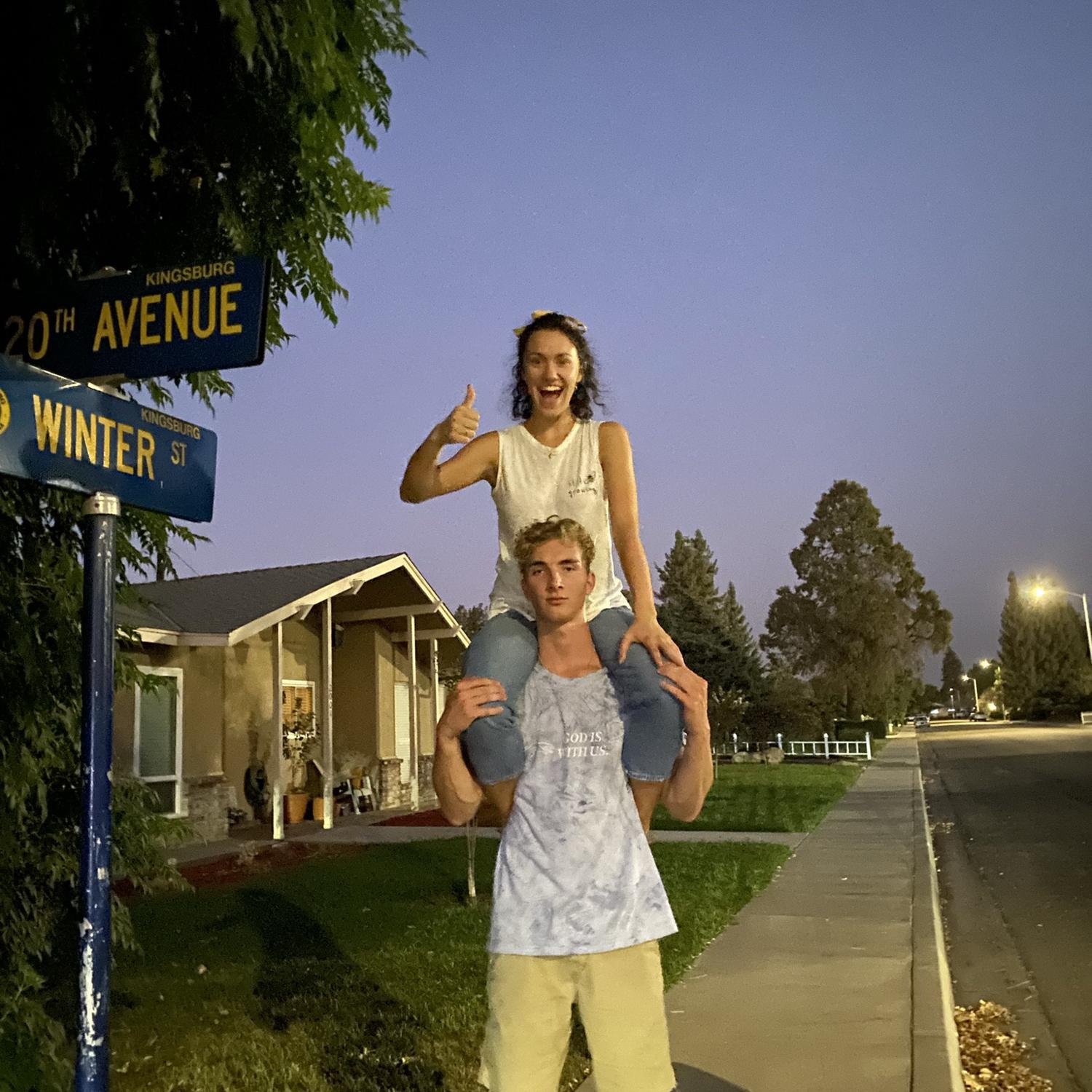 Visiting Tristan's parents in Kingsburg.