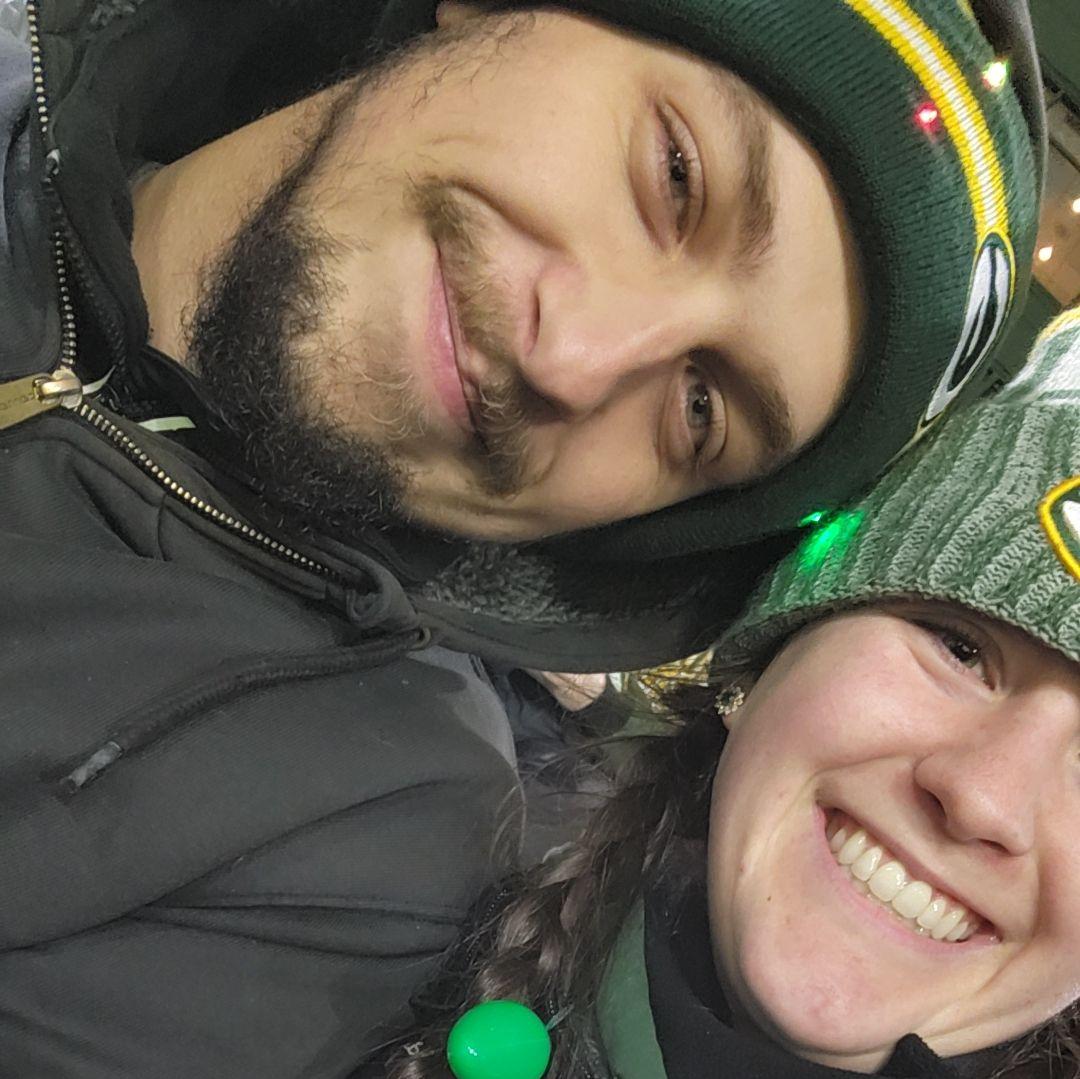 Kate took Tristehn to his first Packers game! December 23, 2024.