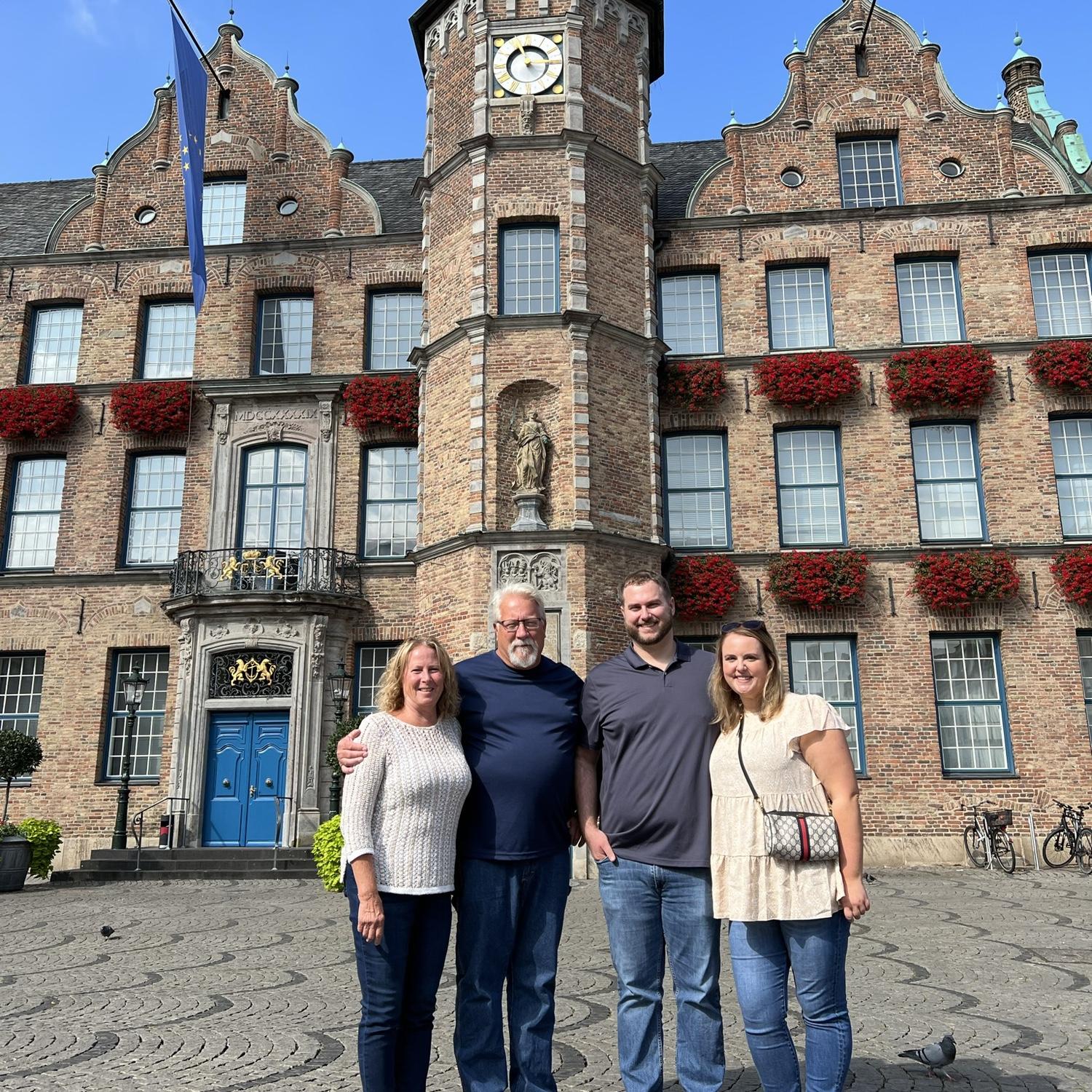 Downtown Düsseldorf, Germany with Cole’s Mom and Dad.