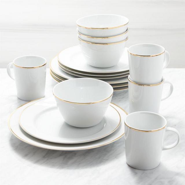 Maison Gold Rim 16-Piece Place Setting