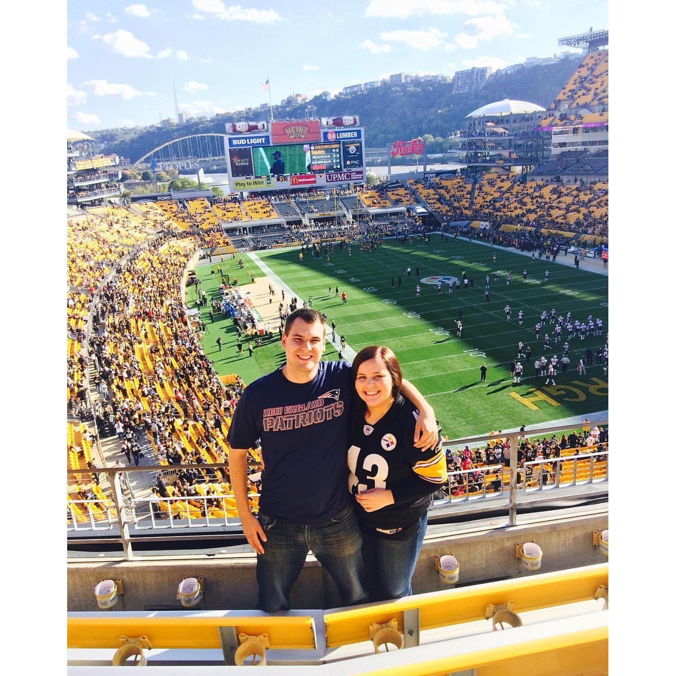 Matt's first game at Hines Field. Pittsburgh vs. New England