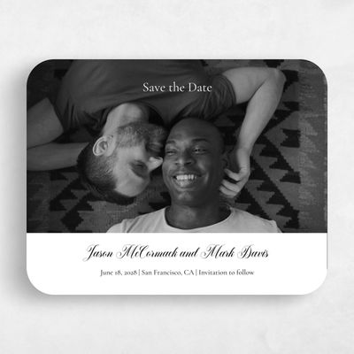 White Rounded Wedding Save the Date - Henderson Portrait