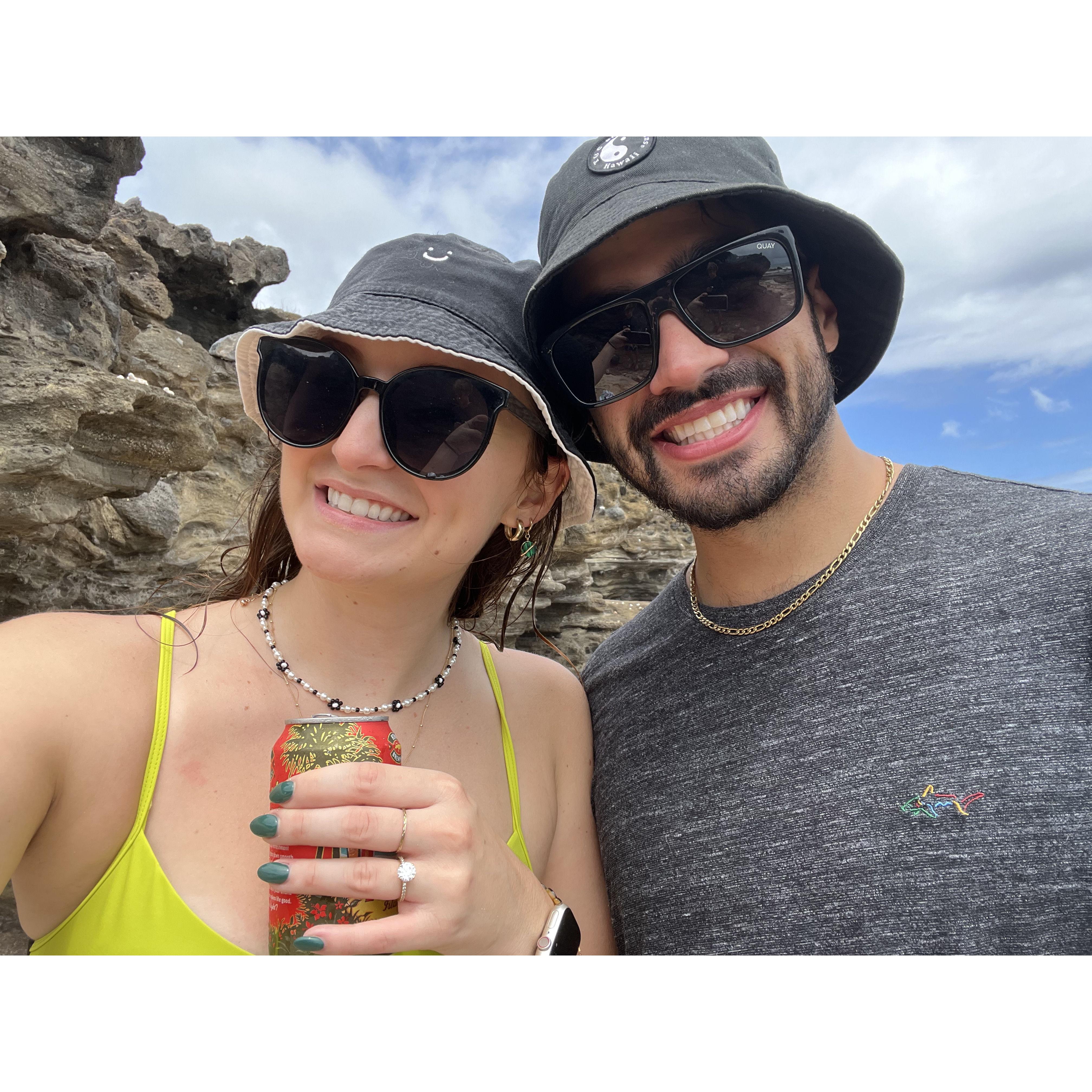 On Sandy Beach right after we got engaged. Oahu, Hawaii. September, 2022.