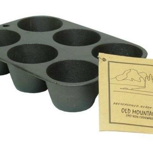 Old Mountain 10122 Cast Iron Muffin Pan - 6 Impression