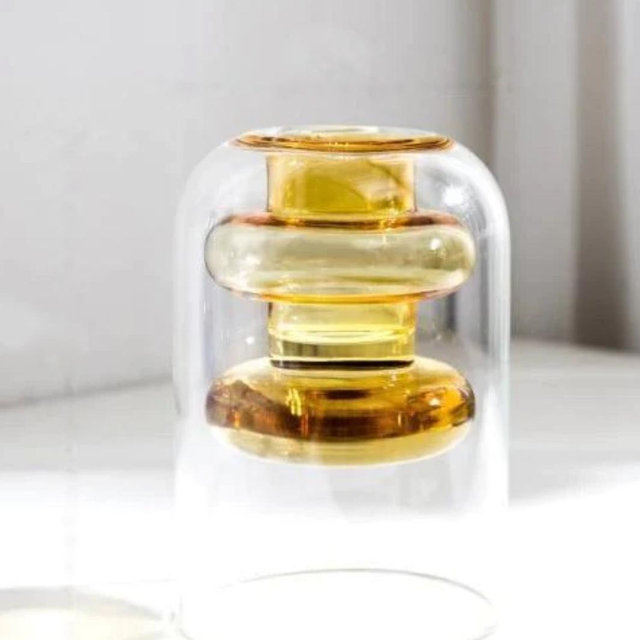 Groovy Glass Vase - Gold