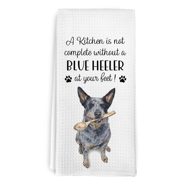 cvjutf Funny Blue Heeler Australian Cattle Dog Decorative Kitchen Towels Gifts for Men Women, Blue Heeler Australian Cattle Dog Hand Tea Dish Towels Ornament Accessories for Kitchen Decor, 16x24 Inch