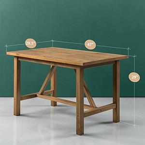 Zinus Detailed Dining Table in Natural Finish