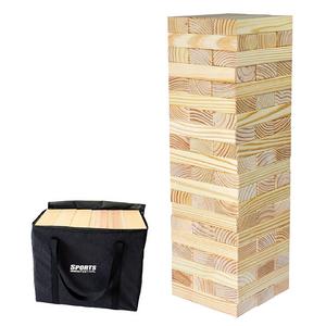 Sports Festival Giant Wooden Toppling Tumbling Timbers Tower with Storage Bag Jumbo Huge Blocks Like Lawn Games for Family Backyard Fun