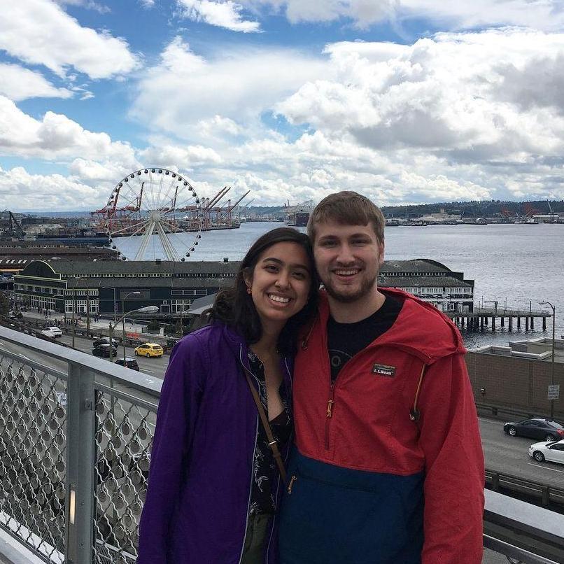 Camille visiting Scott in Seattle - lots of rain