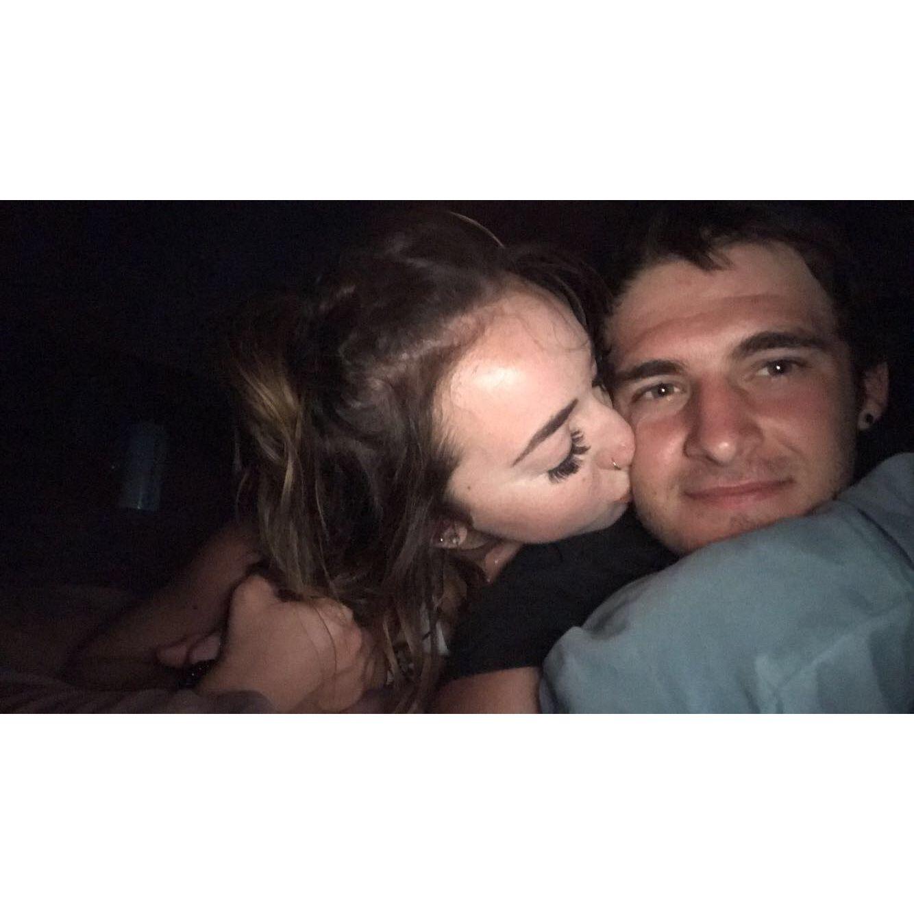 The night Collin first told me, "I love you". I didn't believe him so he had to say it three more times before I said it back. LOL!