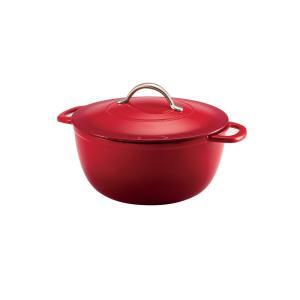 Tramontina Gourmet 6.5 Qt. Enameled Cast Iron Round Dutch Oven with Lid in Gradated Red
