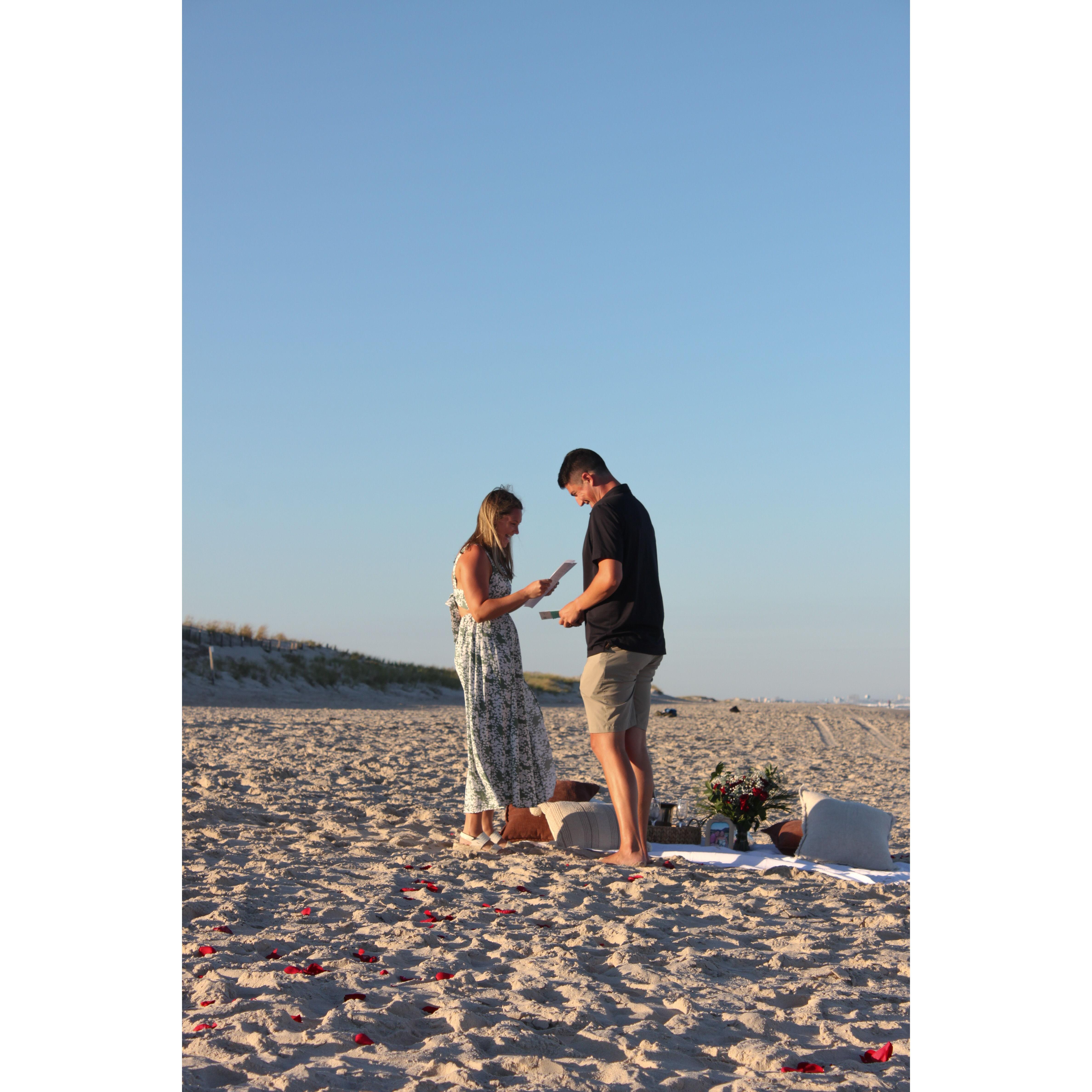 Mike proposed on the beach at Assateague Island on September 16th, 2023.