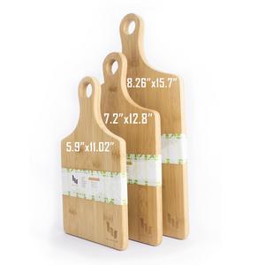 VISHTEA Heart Shaped Bamboo Cutting Board Set Chopping Board with Handle Thick Bamboo Wood Cutting Board (Handle 3pcs)