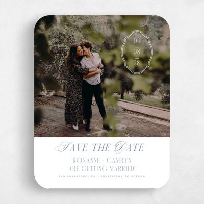 Grey Rounded Wedding Save the Date - Kotor Photo