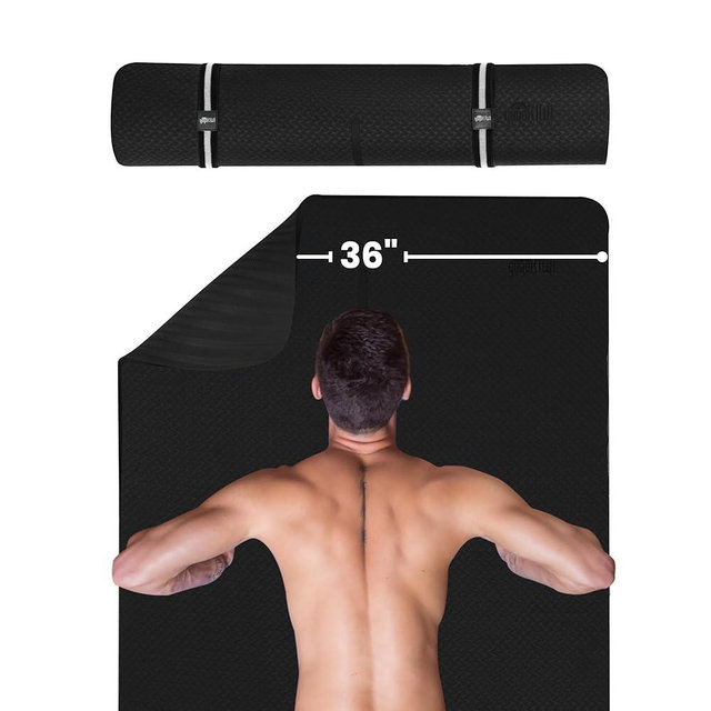 Gogokiwi Extra Wide Yoga Mat for Men Women (72"L x 36"W) Non Slip Fitness & Exercise Mat with Alignment Marks for Yoga, Pilates, Floor Workouts