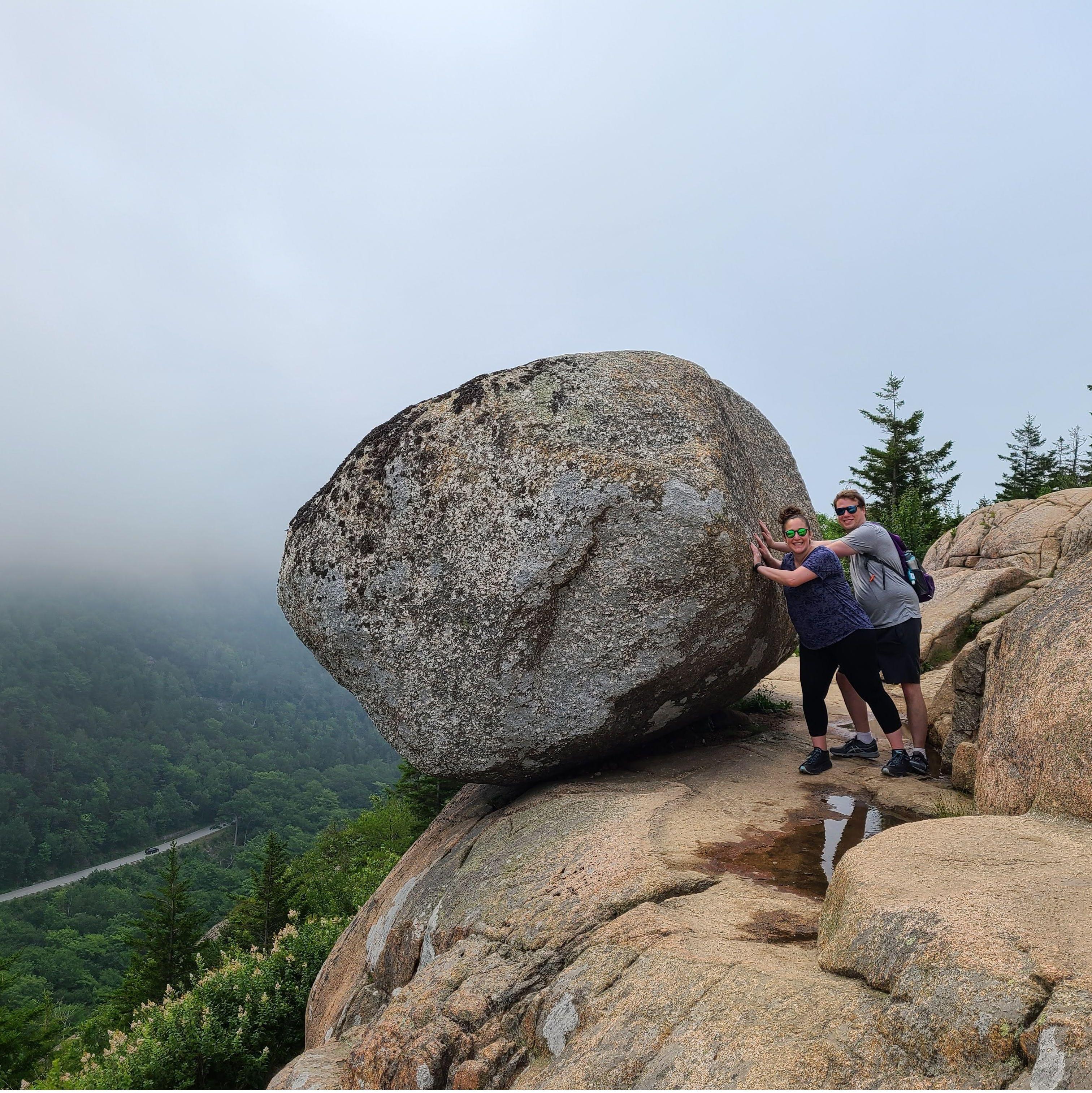 Trying to push Bubble Rock over the edge