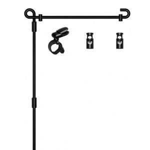 HOOSUN Garden Flag Stand,Premium Garden Flag Holder Pole Metal Powder-Coated Weather-Proof Paint with Graden Flag Clip and Spring Stoppers Without Flag Garden Decorations