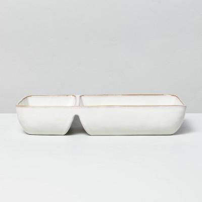 Divided Stoneware Serve Tray Sour Cream - Hearth & Hand™ with Magnolia