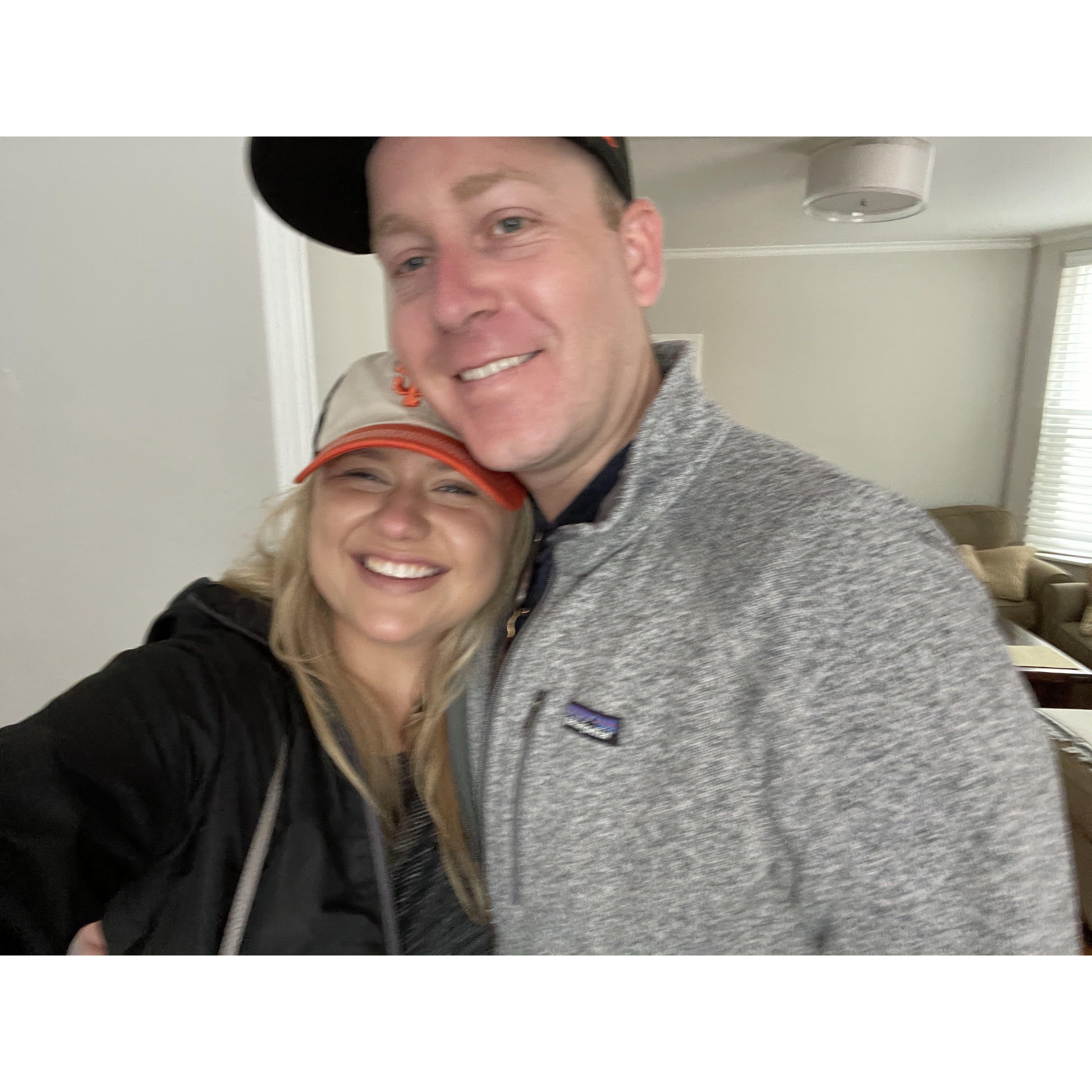 Our first photo together July 2022