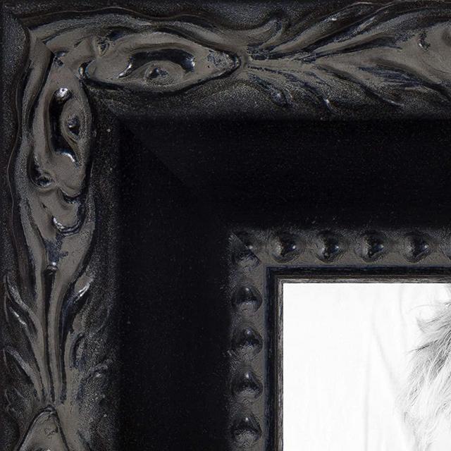 ArtToFrames 24x36 Inch Black Picture Frame, This 1.5" Custom Wood Poster Frame is Black Frame with engraved edges, for Your Art or Photos, WOMM330714-24x36
