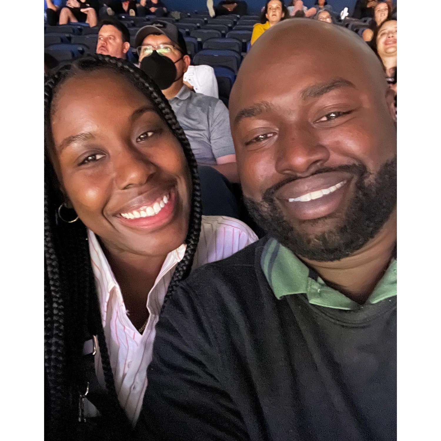 Enjoying a NBA Magic game in Orlando.
