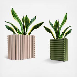 Arlo 2-Piece Curved 3D Printed Planter Set